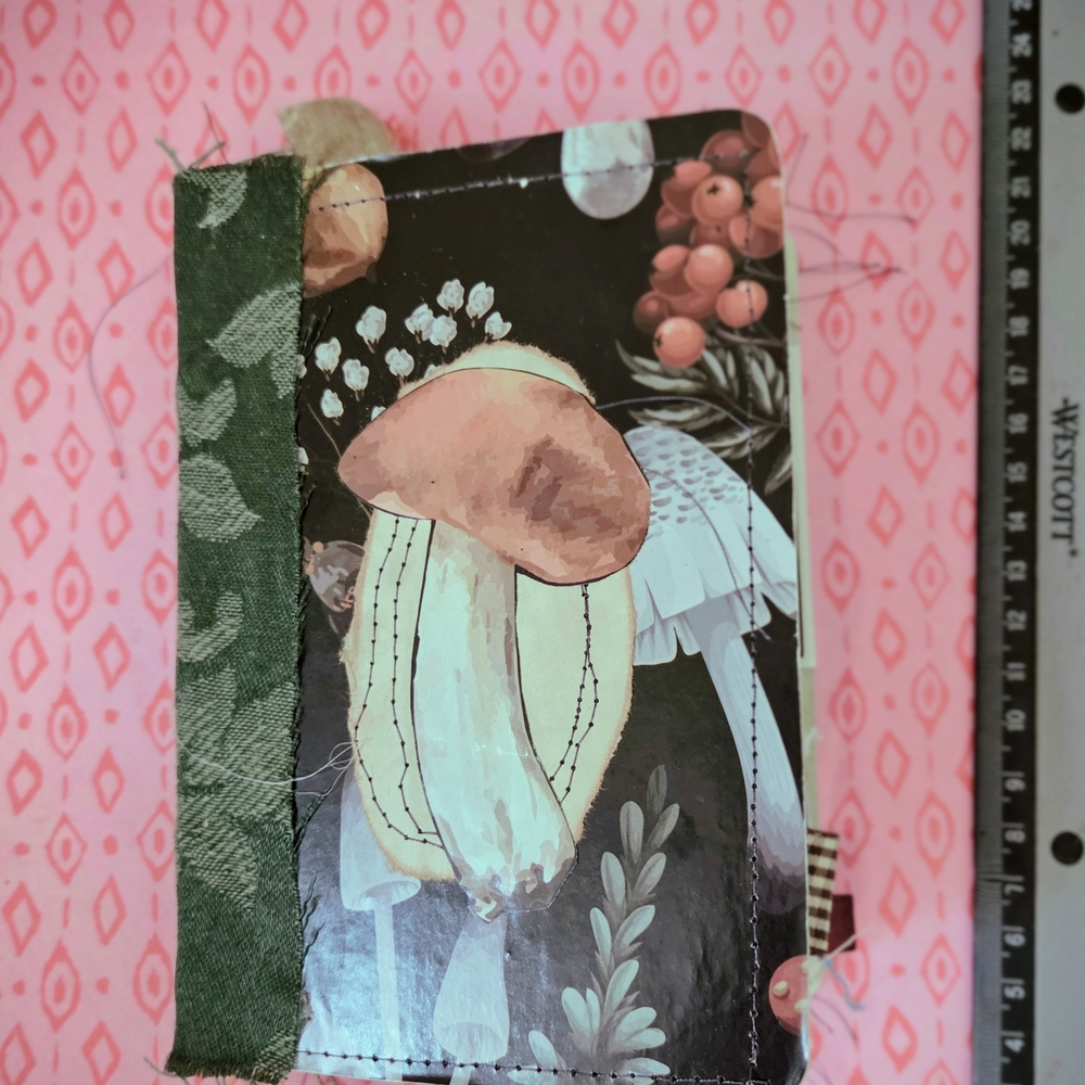Handmade Mushroom Junk Journal With Ephemera